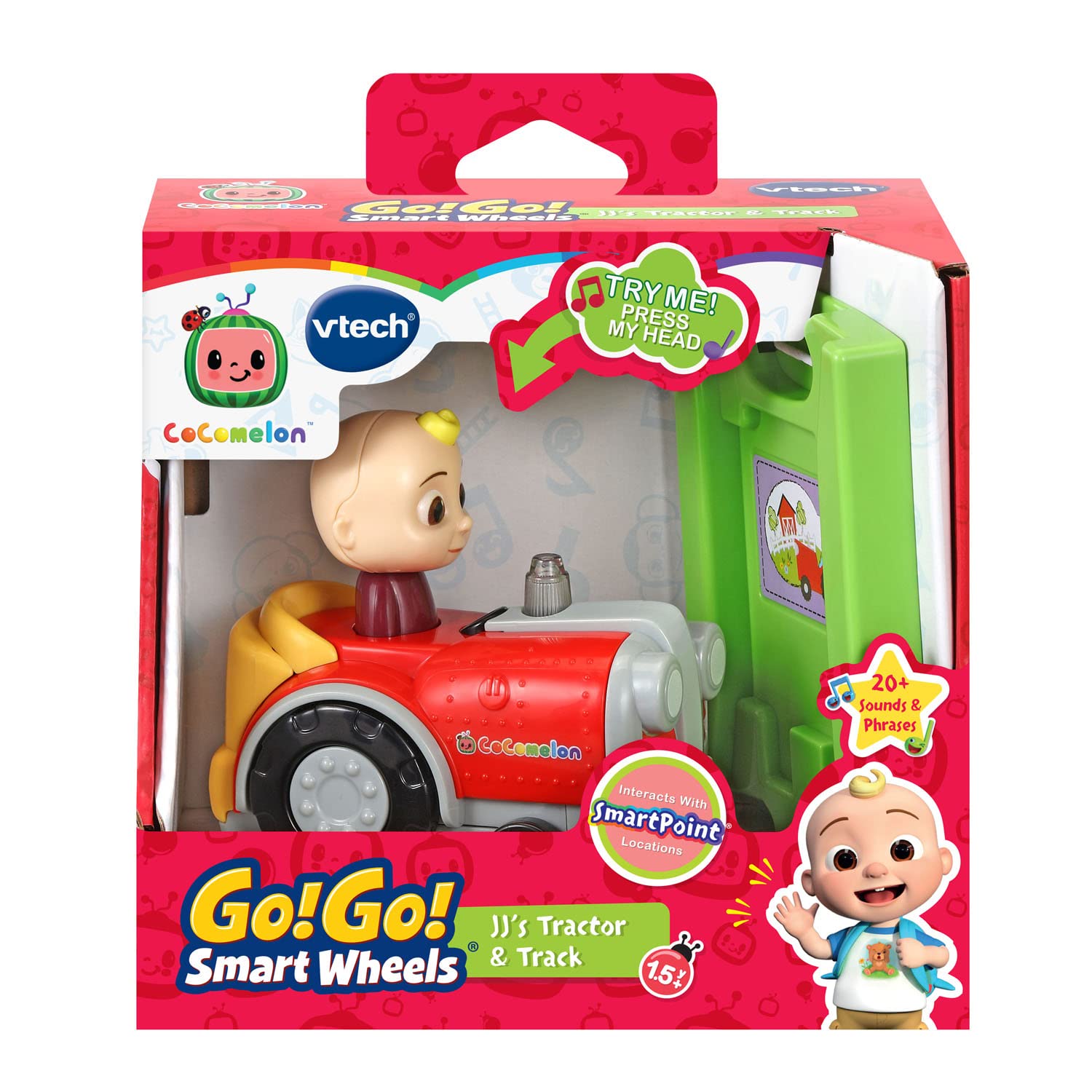VTech CoComelon Go! Go! Smart Wheels JJ's Tractor and Track
