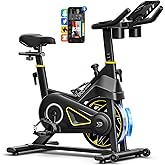 YPOO Exercise Bike, Adjustable Magnetic Resistance Stationary Bikes for Home Cardio with Exclusive App, Indoor Bike with 330lbs Weight Capacity Comfortable Seat, Tablet Mount and Fitness Courses