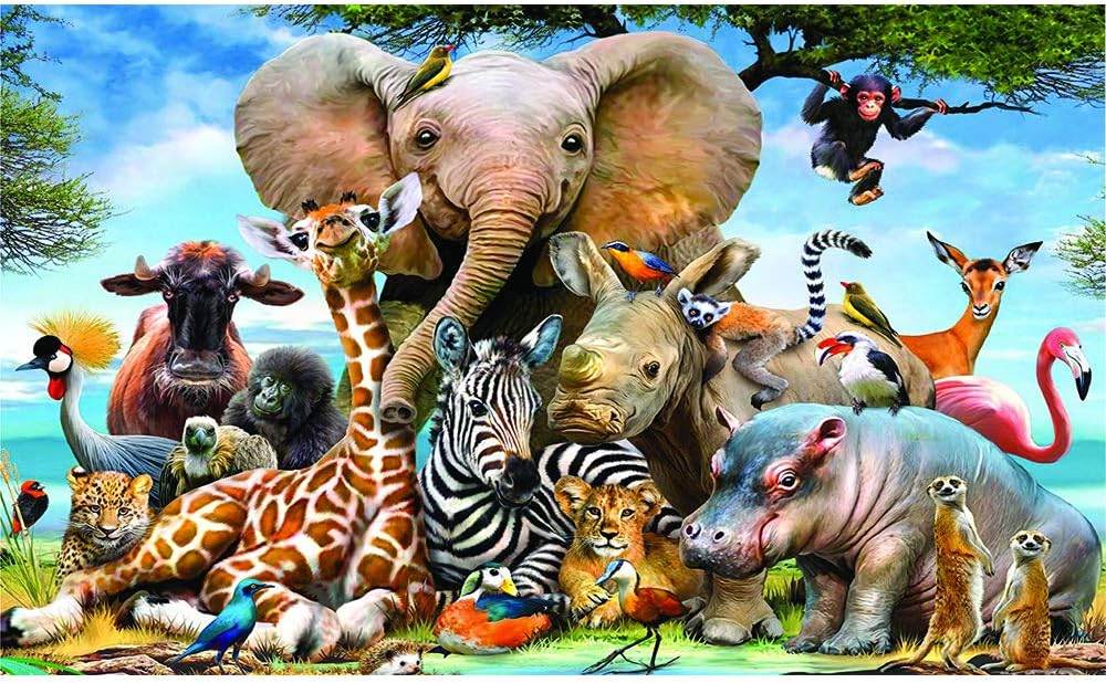 Puzzles for Adults, Jigsaw Puzzles 1000 Pieces for Adults Landscape Building Puzzles Stress Relief, Educational Toys for Kids (Animal)