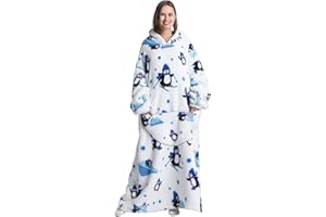 Capecage Blanket Hoodie, Long Hooded Blanket Sweatshirt as Birthday Gifts for Women Men, Long Wearable Blanket for Men Women