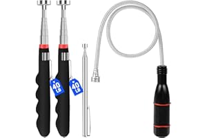 VSKIZ 4Pcs Telescoping Magnetic Pickup Tool with 40lb Pull Force, 30in Telescopic Strong Magnet Sticks, Non-Slip Long Extendable Magnet Pickup Tools, Magnetic Nail Picker Upper