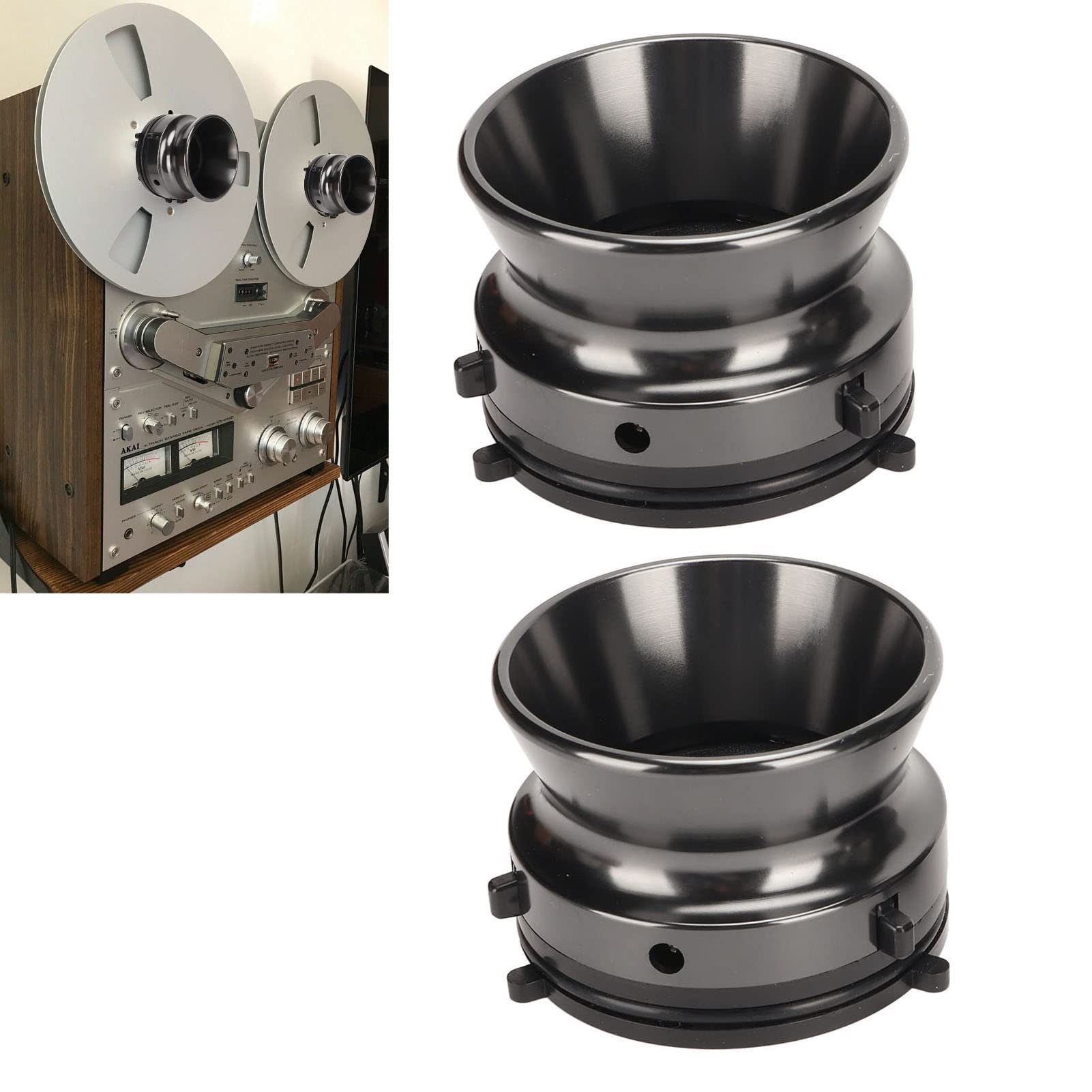 1 Pair Nab Hub Adapters, 10 Inch Opener Universal Loading Device for Studer ReVox, for Akai, for Teac Etc Polished Aluminium Nab Hub Device