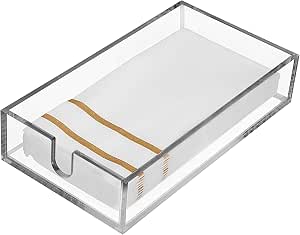 2-Pack Clear Acrylic Guest Towel Napkin Holder - Non-Slip, Fits 8.5x4.5" Napkins, For Kitchen/Bathroom - View #14