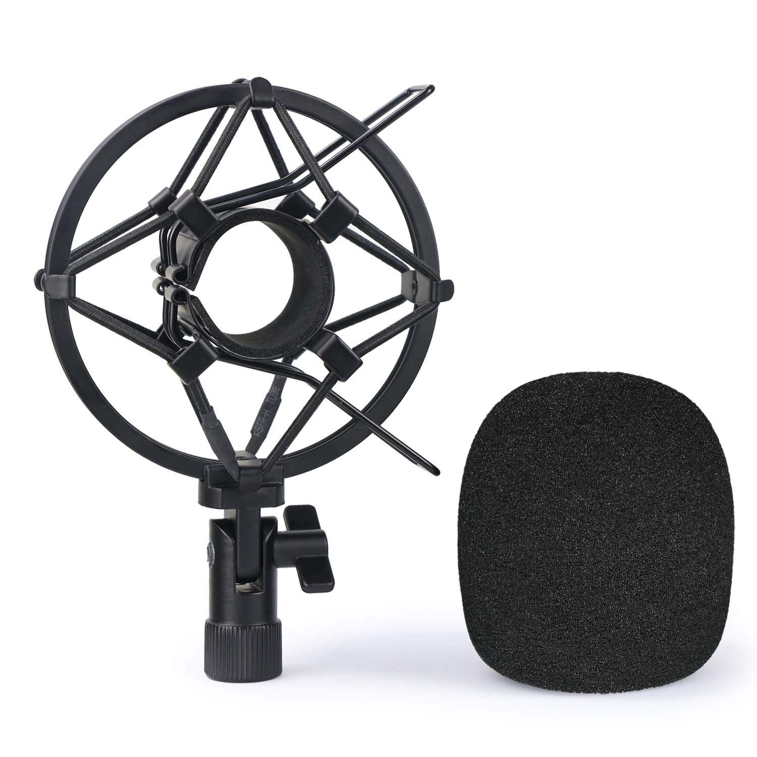 Photo 1 of SUNMON Q2U Microphone Shock Mount Holder with Foam Windscreen for Absorbe Vibration and Noise, Pop Filter Suitable for Samson Q2U USB/XLR Dynamic Mic