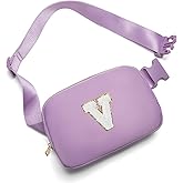 Gitus Birthday Gifts for 8 9 10 11 12 13 Year Old Girls Personalized Fanny Pack Crossbody Bags with Initial Letter Patch Belt Bag for Teen Girls Cute Trendy Stuff Travel Essentials (Lavender-V)