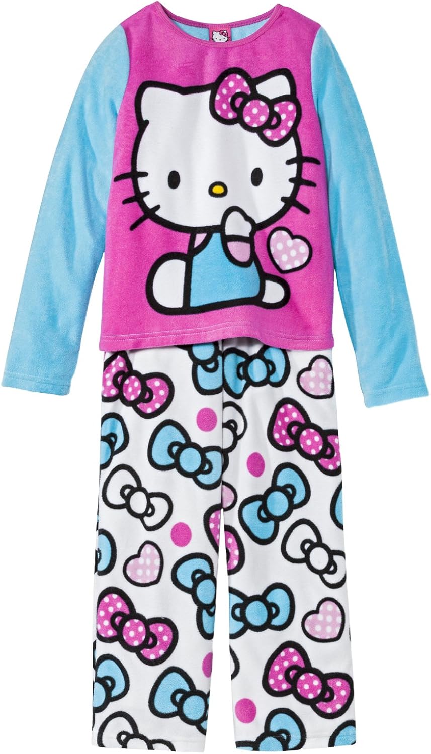 Hello Kitty Girls Soft and Warm Fleece Pajama (4) Blue