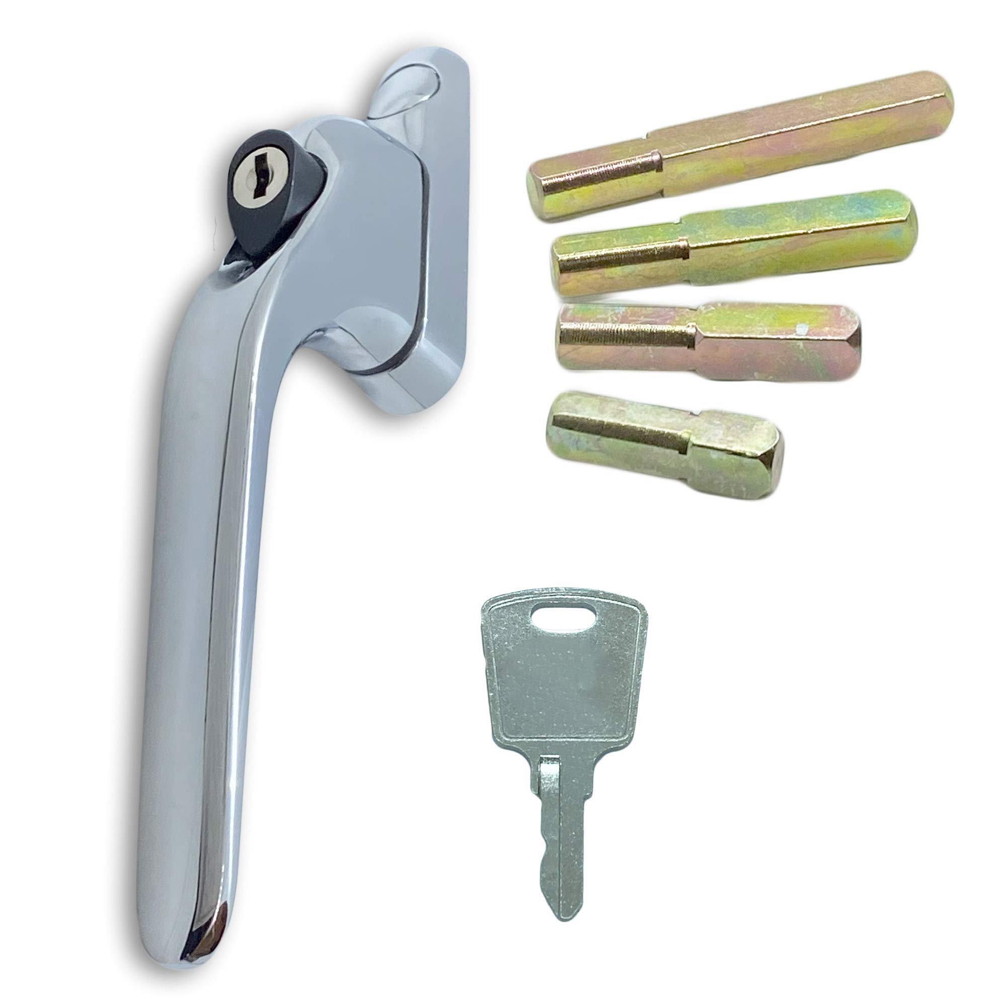 Chrome UPVC Universal Inline Window Handle Double Glazing Espag Lock Smart Spindle