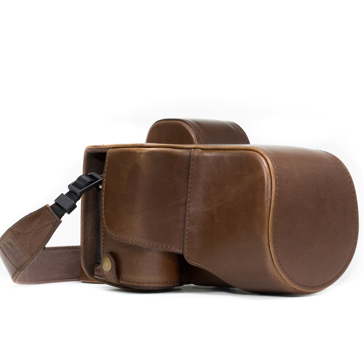 MegaGear MG525 "Ever Ready" Protective Leather Case Bag with 28 - 70 mm Lens for Sony Alpha A7II Compact System Camera - Dark Brown