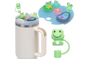 FOCI COZI Compatible with Stanley Cup Lid Accessories Charms, Charms for Stanley Cups H2.0 Accessories 30oz 40oz with Silicone Straw Cover Cap for Tumblers