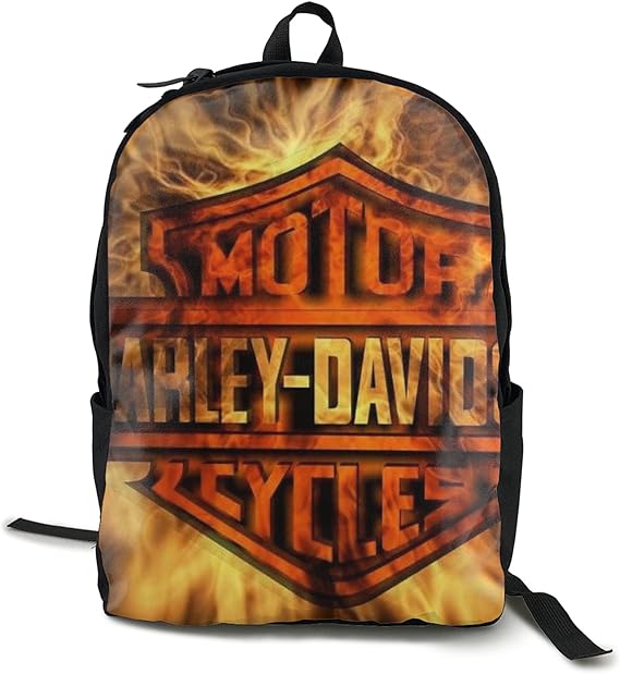 Fired Harley Davidson Travel Backpack Hiking Backpacks Water Resistant