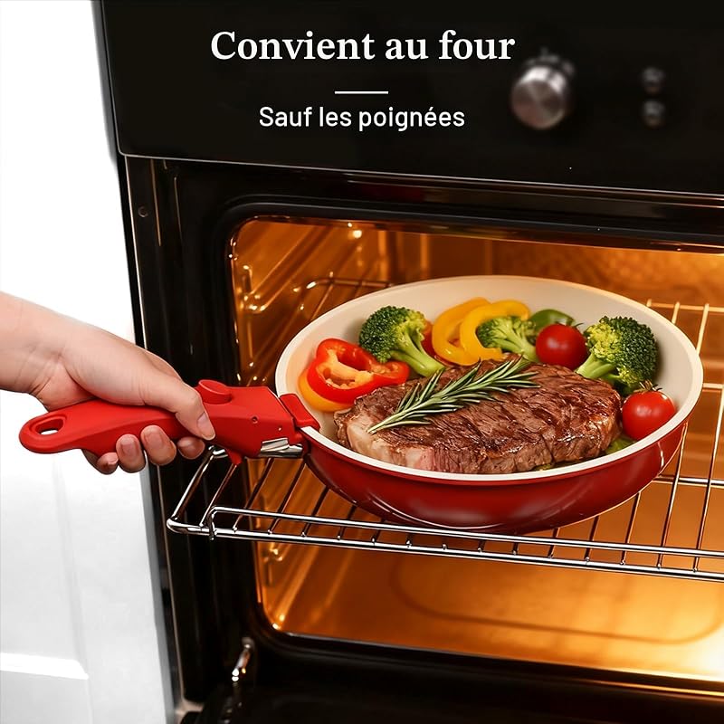 Set de Casseroles et Poêles Antiadhésif en Granit 11 Pièces
