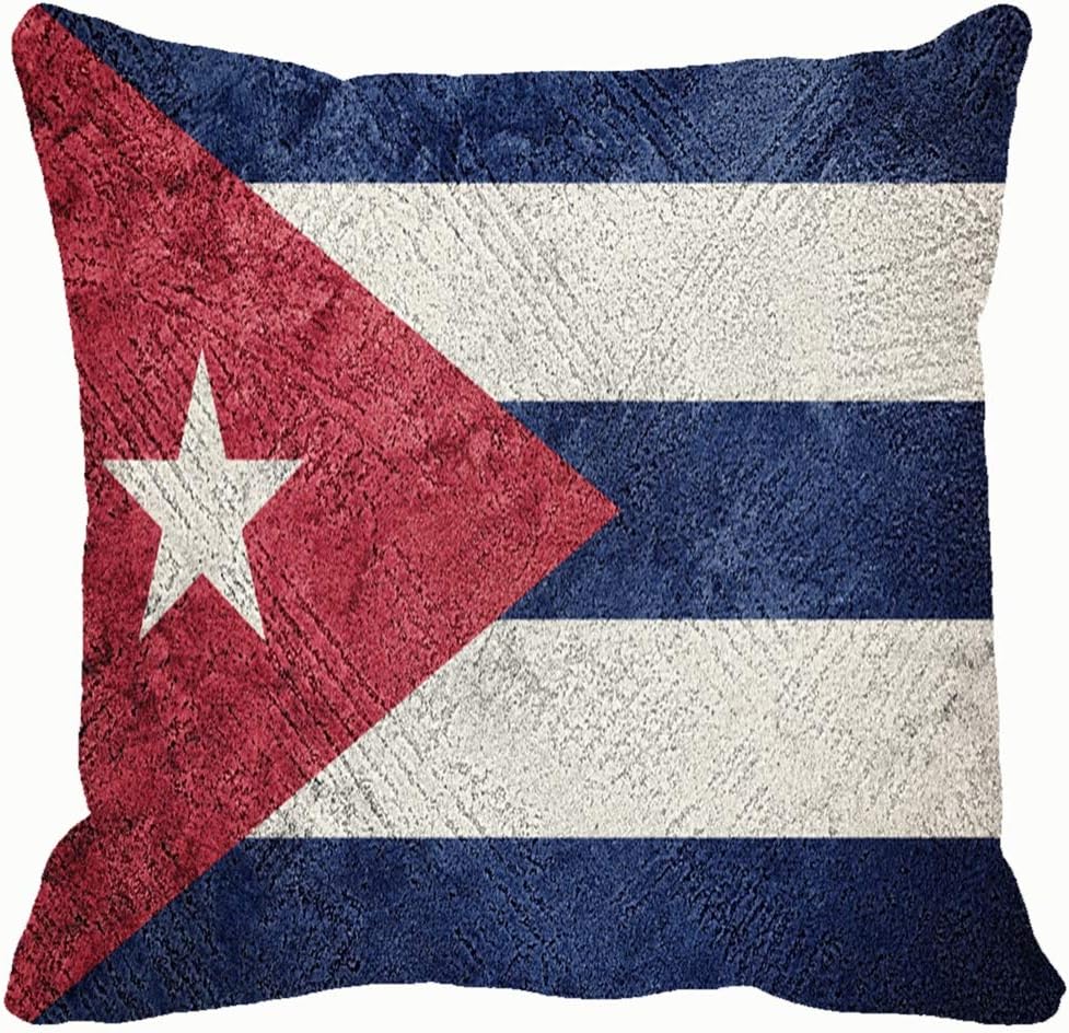 Grunge Cuba Flag Cuban Vintage Throw Pillows Covers Accent Home Sofa Cushion Cover Pillowcase Gift Decorative 18x18 inches