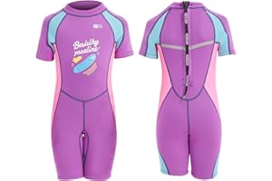 Kids Wetsuit, Gimilife Shorty Wetsuit for Boys Girls Toddlers, Full Body Neoprene Swimsuit,Stretch Short/Long Sleeve Diving S