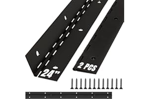 ALBO 24 Inch Black Heavy Duty Piano Hinge Continuous Stainless Steel 304 (2-Pack), Surface Mount Cabinet Hinges Matte Black 24"x2" for Server Rack, Display Case & Workshop Bench