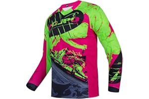 HOTLION Men's Mountain Bike Jersey Long Sleeve MTB Off-Road Motocross Jersey Quick Dry Downhill&Motocross Shirts
