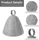 couduan 2Pcs Sauna Hat Ergonomic Felted Sauna Cap Grey Unisex view 4
