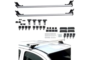 SILSCVTT 48 Inch Universal Car Top Roof Cross Bar Luggage Cargo Rack with 3 Kinds Clamp Silver Aluminum