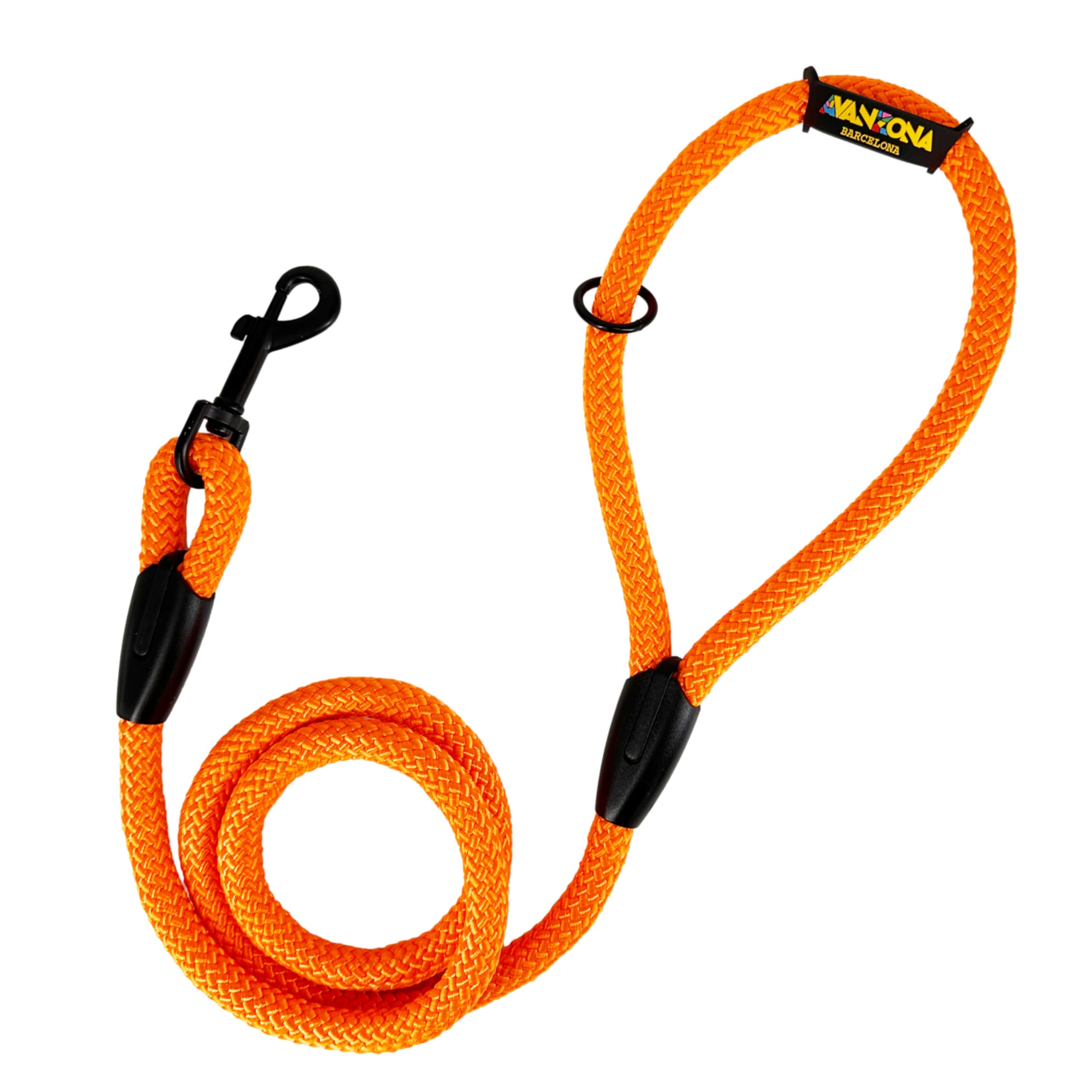 Classic Training Dog Lead, Nylon Cord Rope, Made in Spain, for Small Medium Large Dogs. 120CM. Orange