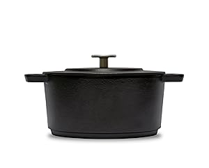 Combekk RAILWAY Recycled Enameled Cast Iron 4.25 Quart Dutch Oven, Black, 9.5"