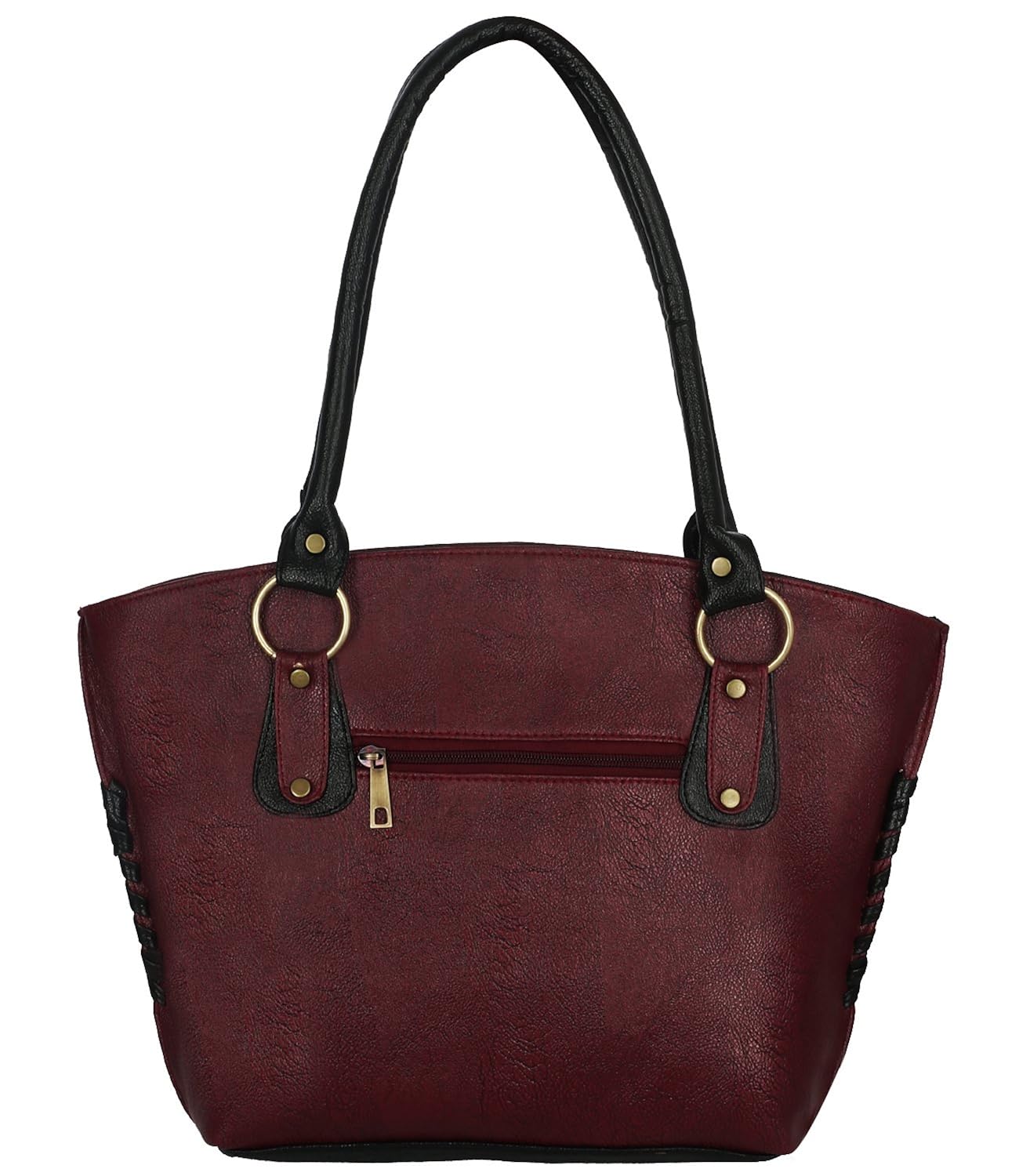 fristo women's handbag (frb-060) maroon and black