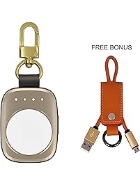 Portable Wireless Apple Watch Magnetic Charger [Apple MFI Certified], Pocket Sized Keychain for Travel, Built in Power Bank for iWatch, Compatible with Apple Watch Series 3 2 1 and Nike by Pantheon
