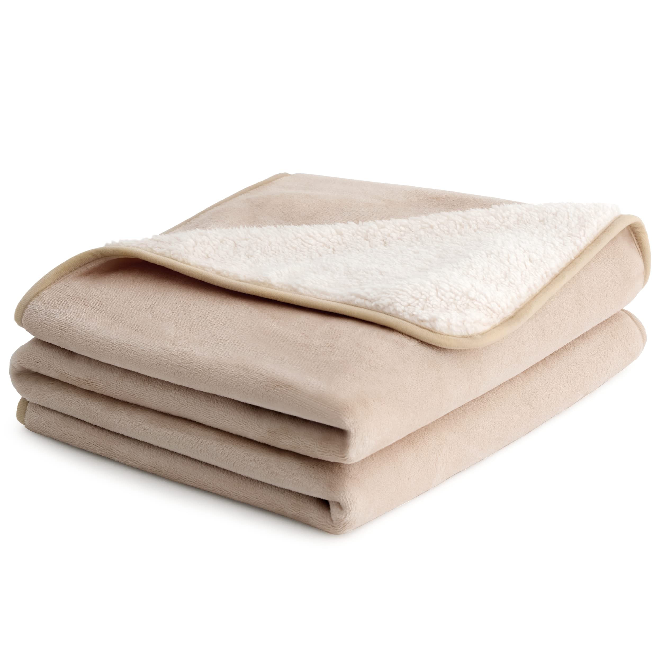 LE SURE Waterproof Fleece Blanket Washable - 152x127cm Large Blanket For Kids and Large Dogs, Personalised Dog Throw Protects Bed and Sofa with Soft Plush, Cream