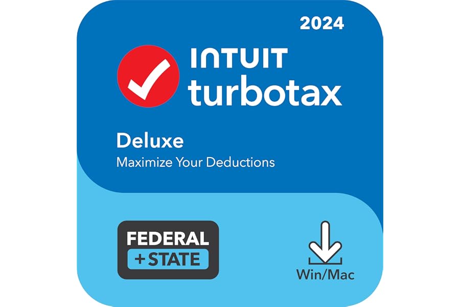 [OLD VERSION] TurboTax Deluxe 2024 Tax Software, Federal & State Tax Return [PC/MAC Download]