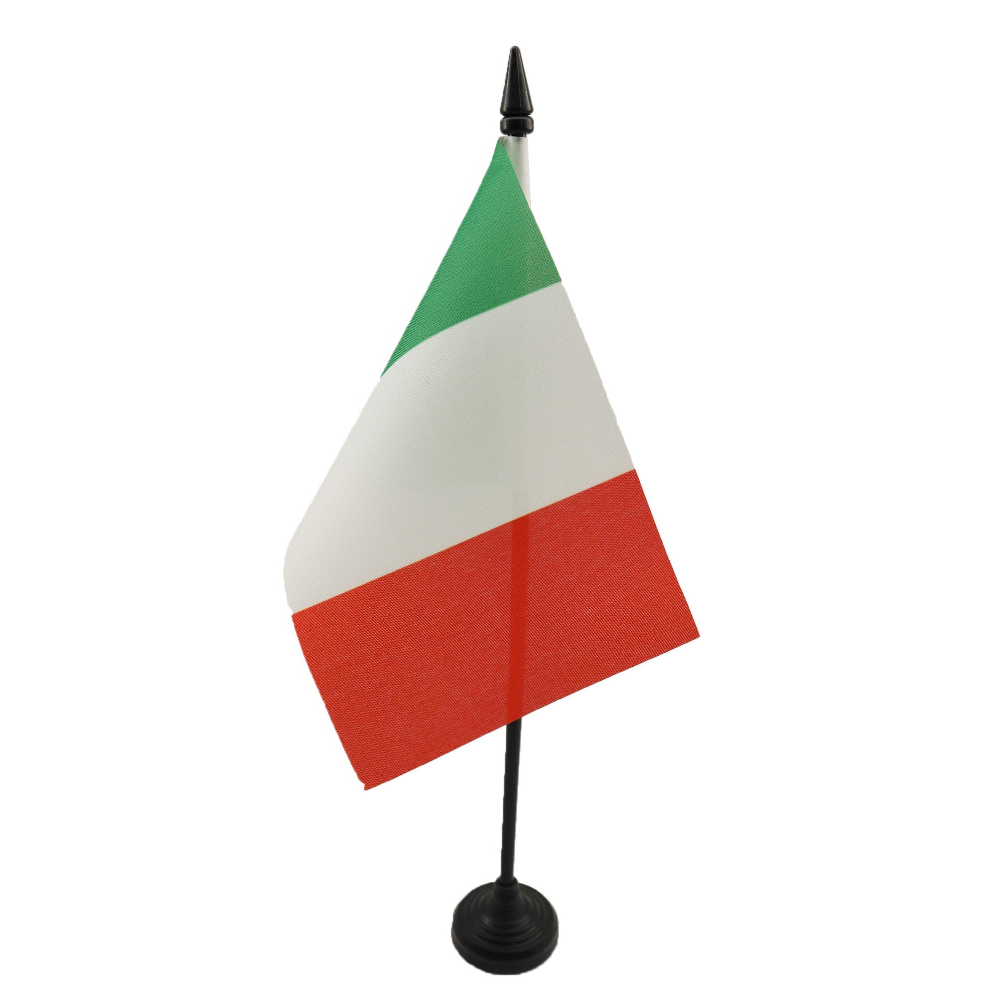 AZ FLAG - Italy Table Flag 4'' x 6'' - Italian Office Mini Banner 100% Polyester 15 x 10 cm - Mini Desk Flag with 10'' Pole and Black Plastic Base