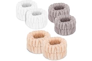 CROSIZE Women's Microfiber Wrist Spa Bands - Absorbent Face Washing Wristbands and Sweatbands for Girls, Prevent Water Spilling Down Arms (6PCS)