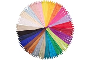 Segarty Sewing Zippers, 100PCS 16 Inch Nylon Coil Invisible Zippers Bulk 25 Colors, Tailor Sewer Tools Garment Accessories fo
