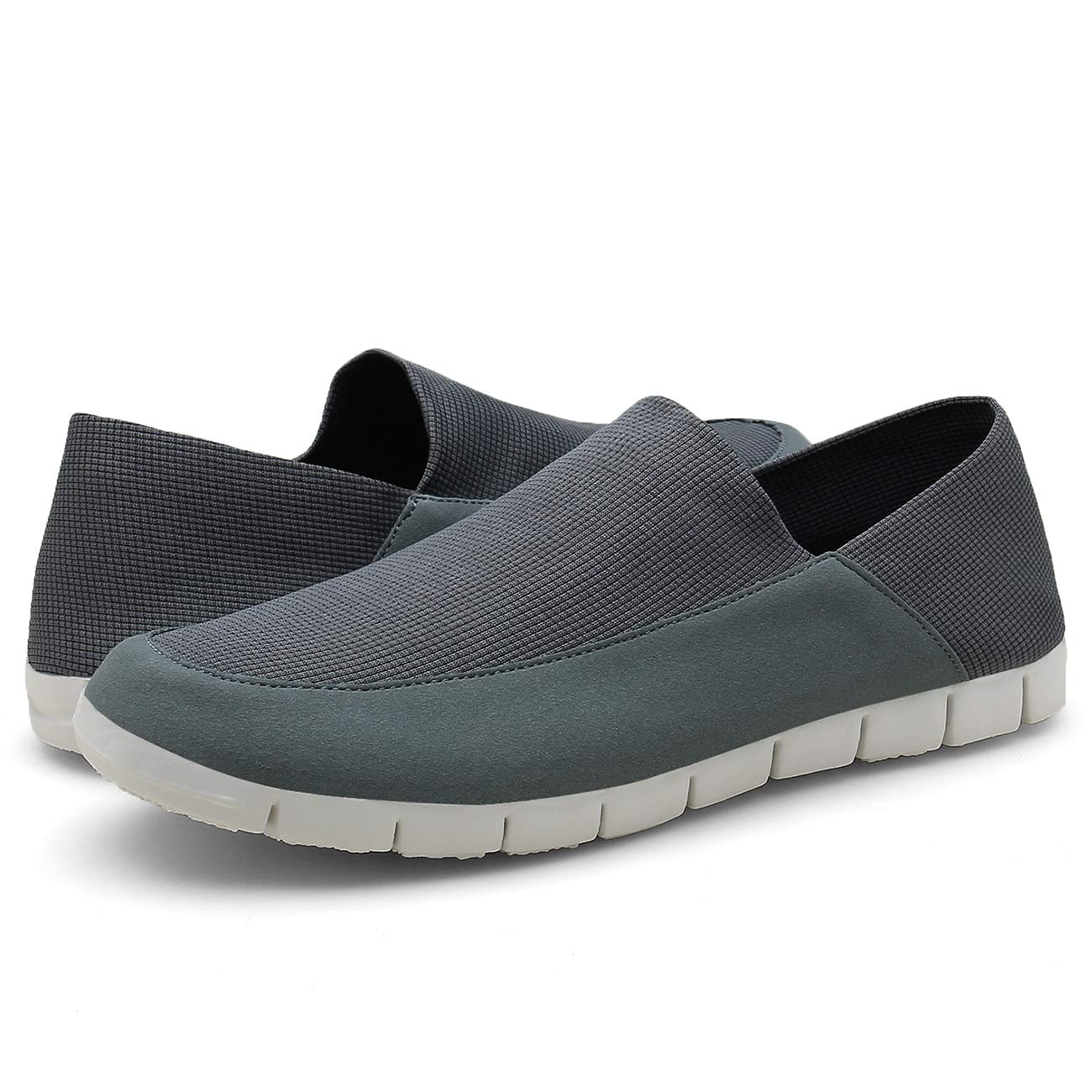 QLEYO Men\'s Slip on Shoes Lightweight Loafers Men’s Casual Canvas Shoes for Driving Walking Outdoor LRX001-M4-46