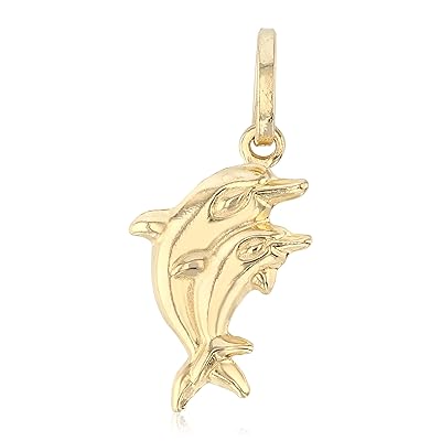 Ioka 14K Yellow Gold Double Dolphin Charm Pendant Australia