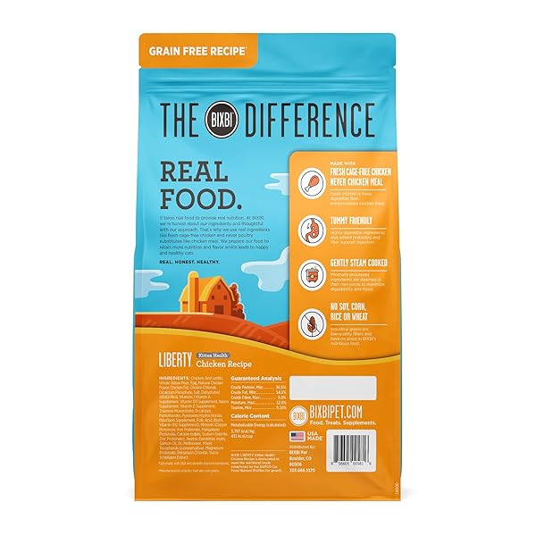 BIXBI LIBERTY DRY CAT FOOD KITTEN HEALTH CHICKEN RECIPE, 2.5LB