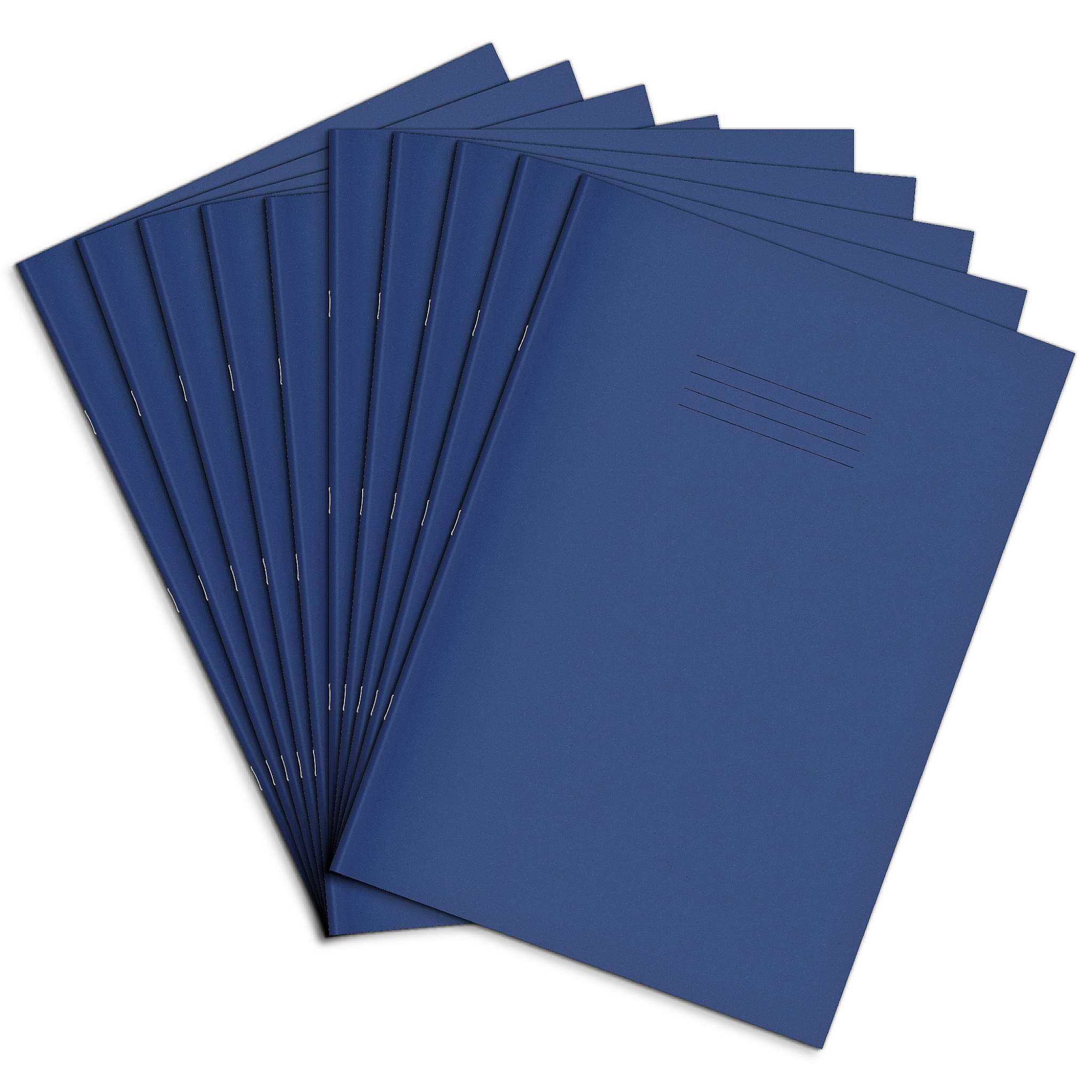 Rhino Oversized Exercise Books, 80-Page / 8mm Lined with Margin Paper Notebook, 10-Pack, 13 x 9 Writing Book, Office & School Stationery Supplies, Dark Blue