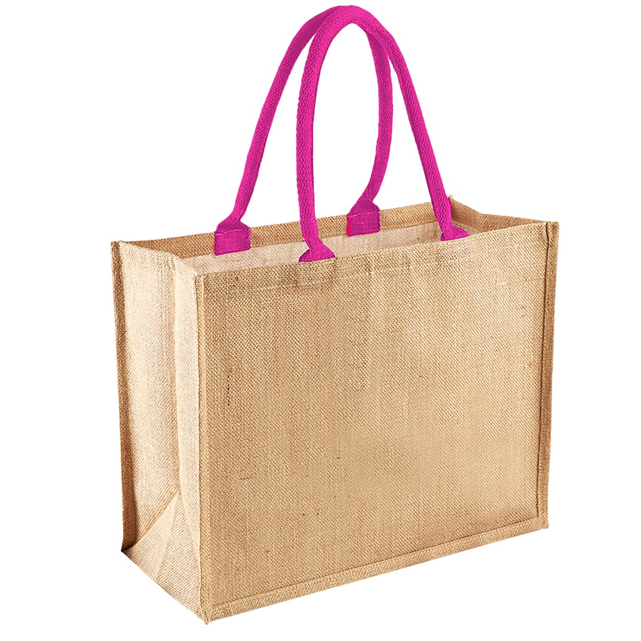 Westford Mill W407 Jute Classic Shopper - Natural/Fuchsia — image 1