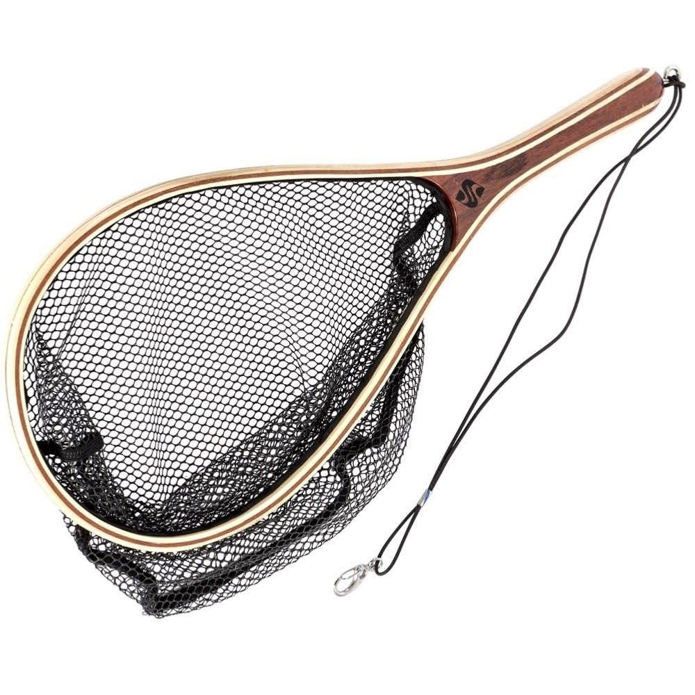Snowbee Luxury Hand Crafted Red Meranti Wooden Landing Net for Trout and Game Fishing - Tan, Small