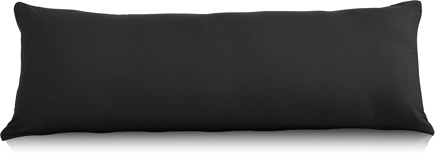 EVOLIVE Ultra Soft Microfiber Body Pillow Cover/Pillowcases 21"x54" with Hidden Zipper Closure (Black, Body Pillow Cover 21"x54"): Home & Kitchen