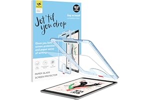 Hocents. Paperfeel Glass Screen Protector Compatible with iPad 9th/8th/7th Generation 10.2 inch, EZ Kit, Auto-Alignment Tool