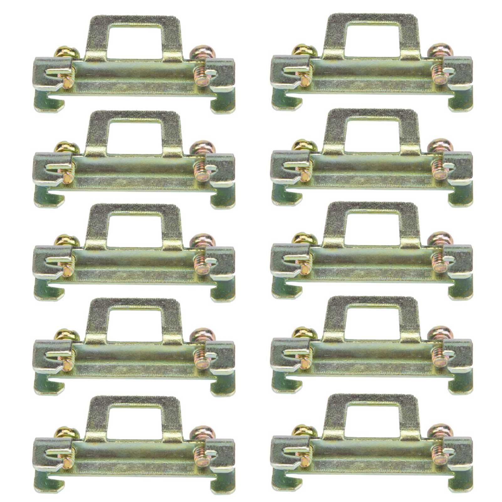 Garosa 10Pcs 35mm Metal Din Rail Fixed Clamp Screw Fixed Type Fasten Clip for Relay Mounting (Silver)