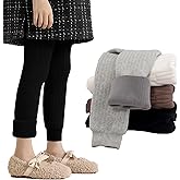 Meeshine Toddler Girls Fleece Lined Leggings Baby Thick Thermal Velvet Knit Winter Cotton Warm Tights Pants for 1-6T Kids