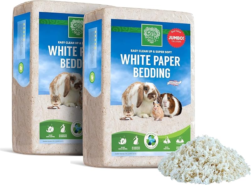 Small Pet Select Premium White Paper Bedding 356L 2-Pack Made in USA