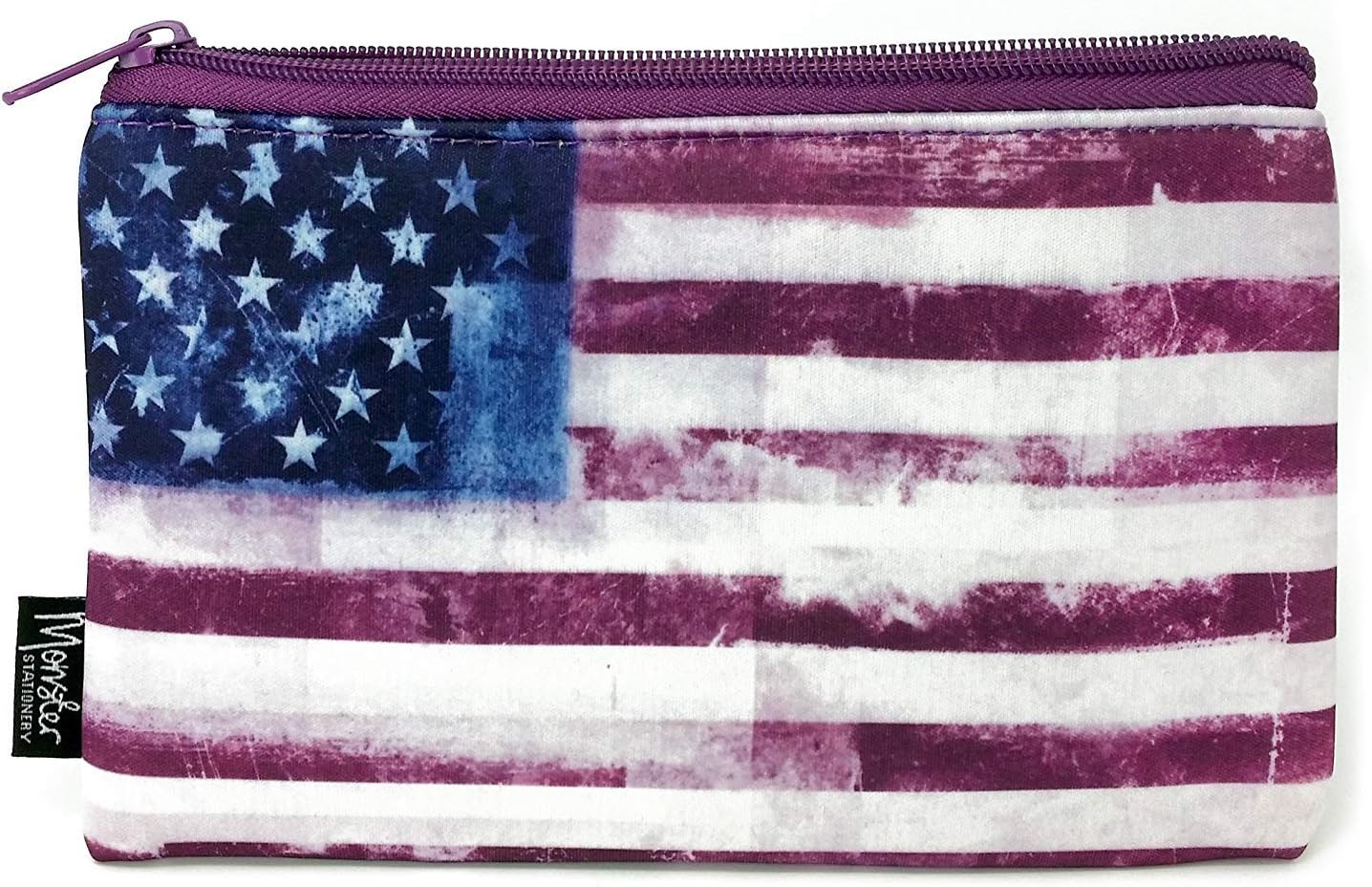 Monster Stationery - A4 Lined Notebook & Matching Neoprene Pencil Case - Made in UK - Distressed Flag Series - Stars and Stripes - Image 4