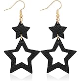 Jagucho Leather Earrings Dangle for Women, Lightweight Hoop Earrings Drop for Teen Girls, Gifts for Women