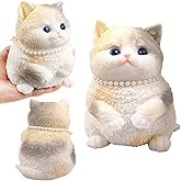 Big Hand Painted Cat Squishy Toys,Large Cute Ultra Soft Kitty Squeeze Fidget Toys for Stress Relief ,Kawaii Squishies Sticky Animal Toys for Adults Kids,Decompression Sensory Balls Toys for Autism
