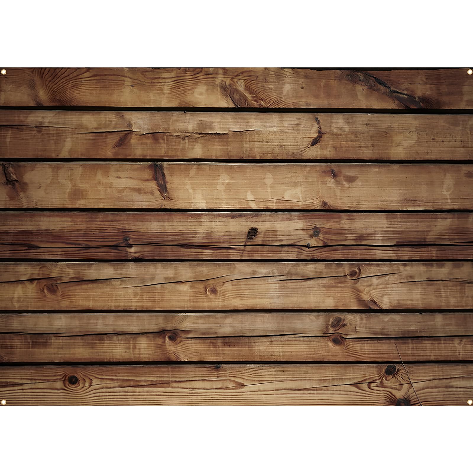 Photo 1 of Peryiter Wood Backdrop Wooden Wall Background Rustic Backdrop Durable Polyester Fabric Photography Supplies for Party, Wedding Baby Photoshoot(10 x 8ft,Brown)