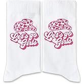 NQDWX Let's Go Girl Socks - Cowgirl Hat Printed Socks - Western Rodeo Sock for Women. (085)