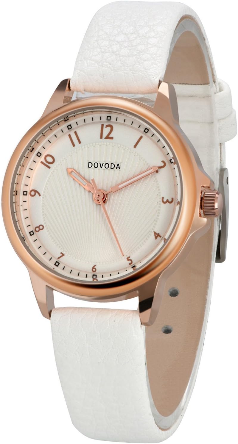 DOVODA Ladies Watches Quartz Fashion Black Leather Strap Dress Watch for Women