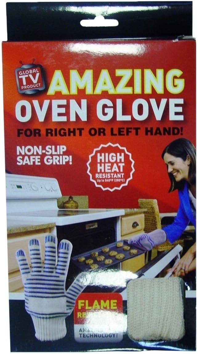 Anika 91490 Non-Slip Heat Resistant Oven Glove / One Size Fits All / Works For Both Hands / Protects Up To 280°C/540°F / Silicone Padded Oven Glove