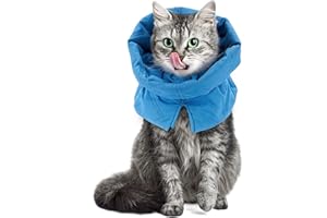 Leiksen Cat Cone Collar Soft, Cat Recovery Collar, Soft Cat Cone, Cat E Collar, Soft Cone For Cats,Cat Cones To Stop Licking, Cat Collar Licking, Donut Collar for Cats Adjustable Waterproof Lake BlueS