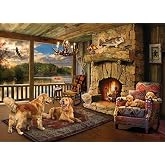 Cobble Hill 1000 Piece Puzzle - Lakeside Cabin - Sample Poster Included